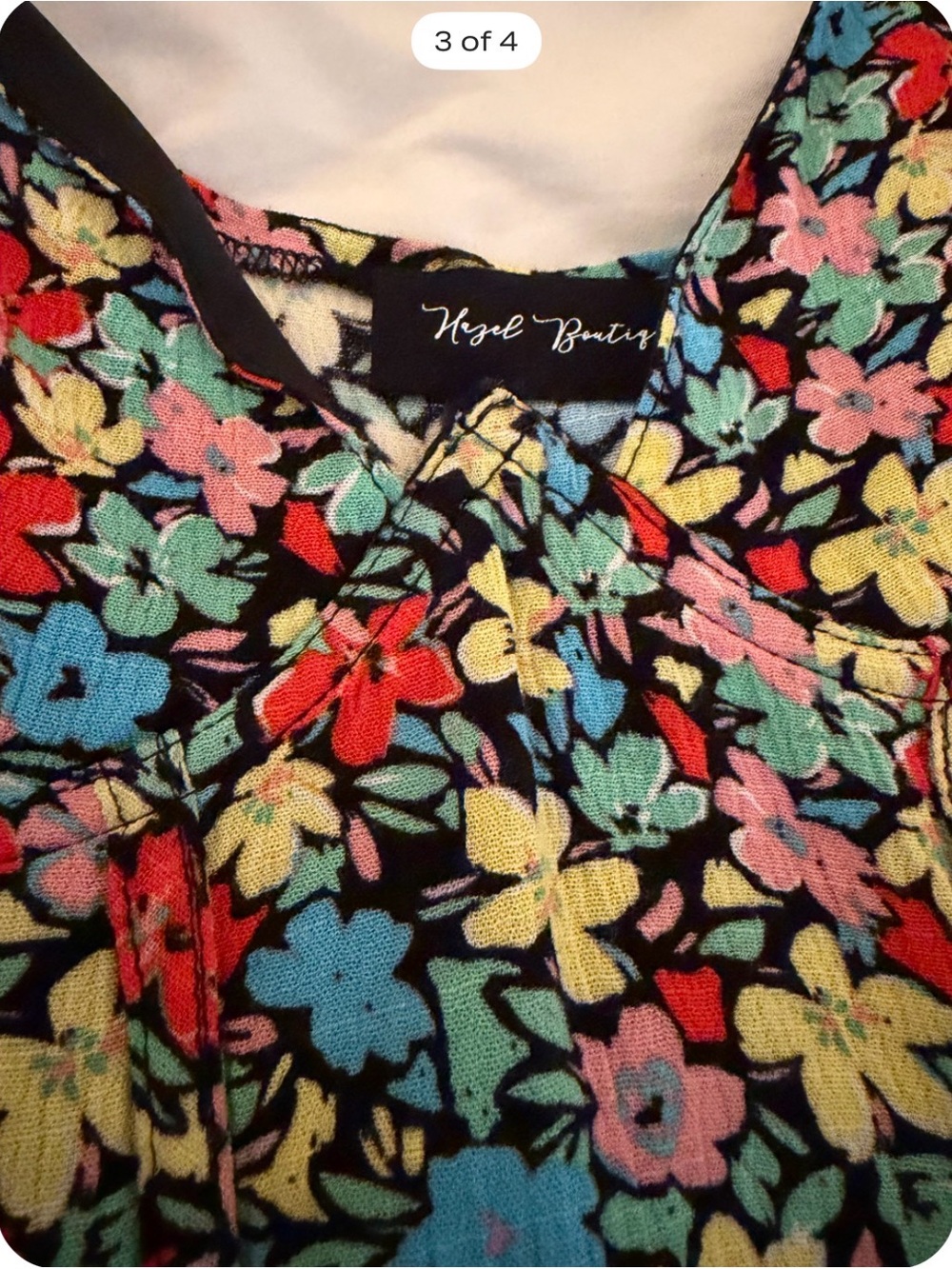 Hazel boutique floral mini dress with adjustable straps size small - Picture 3 of 4